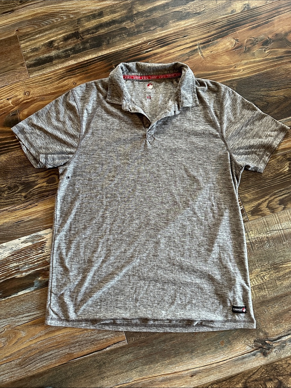 Men’s Heather Gray Polo Shirt - Casual Short Sleeve